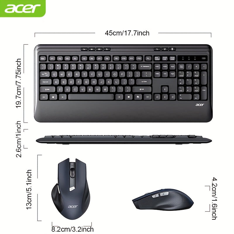 Acer Teclado e Rato Sem Fios 2.4GHz – Combo Completo