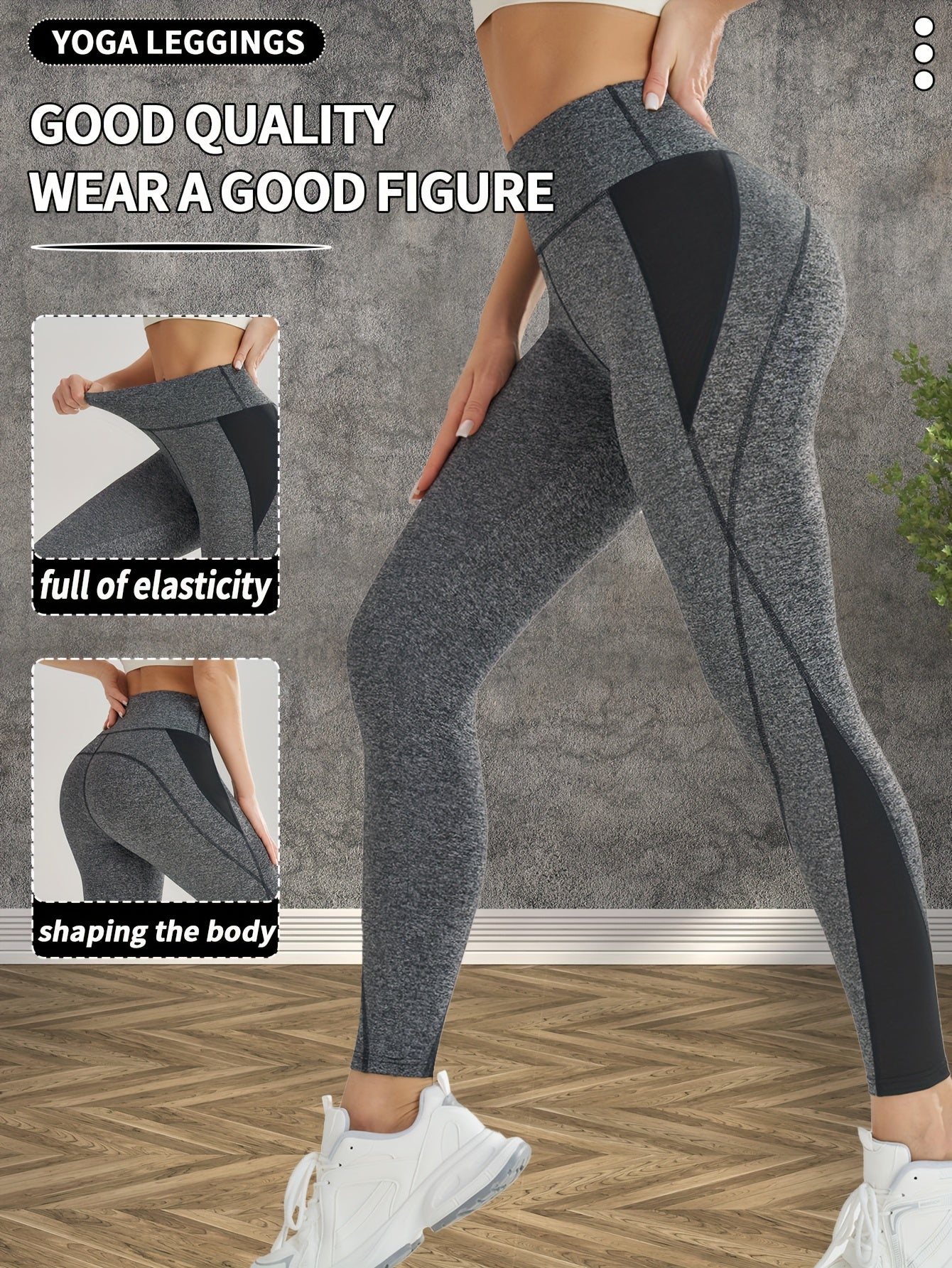 Women's High-Waisted Yoga Leggings - Butt-Lifting Tummy Control Workout Pants with Full Elasticity, Sweat Absorbent Breathable Fabric, Contrast Color Design for Gym Running Yoga & Casual Wear, Yoga Pants, Shapewear Included,