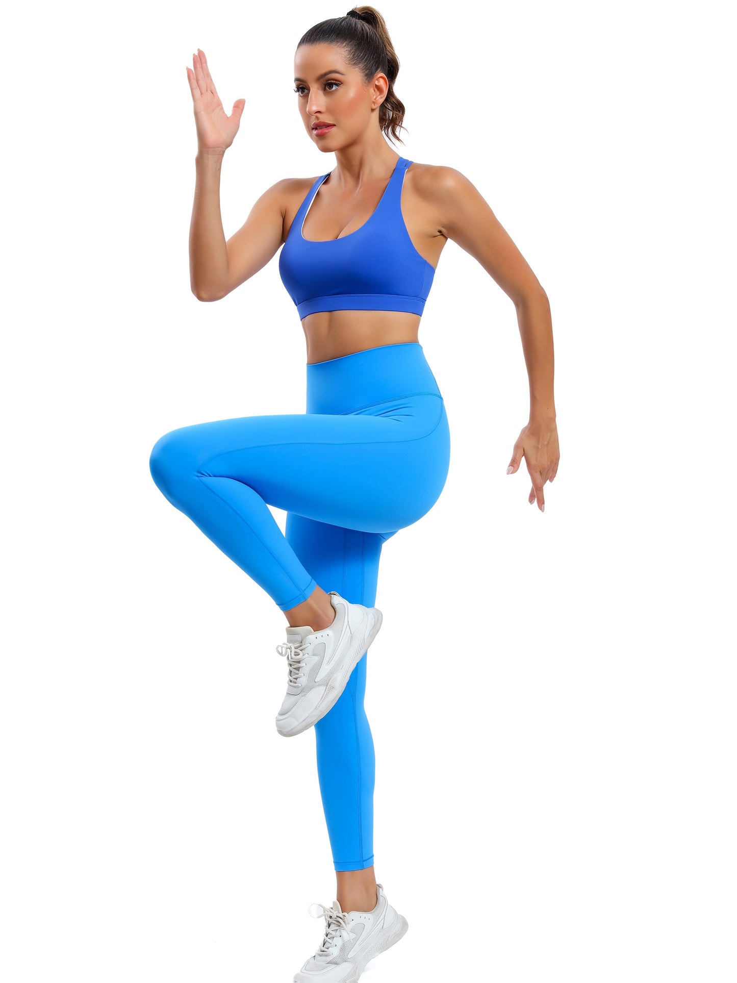 LEOQ Women's Slim Fit Yoga Sports Bra - Elegant Cross-Back Design, Mint Green Nylon Spandex Blend, Removable Pads, Medium Support for Fitness & Yoga, LEOQ
