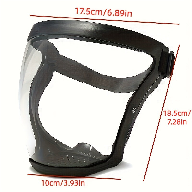1pc Work Protection Mask, Transparent Facial Protector Face FaceMask, Protective Outdoor Heating Home Kitchen Tools, Full Face Mask