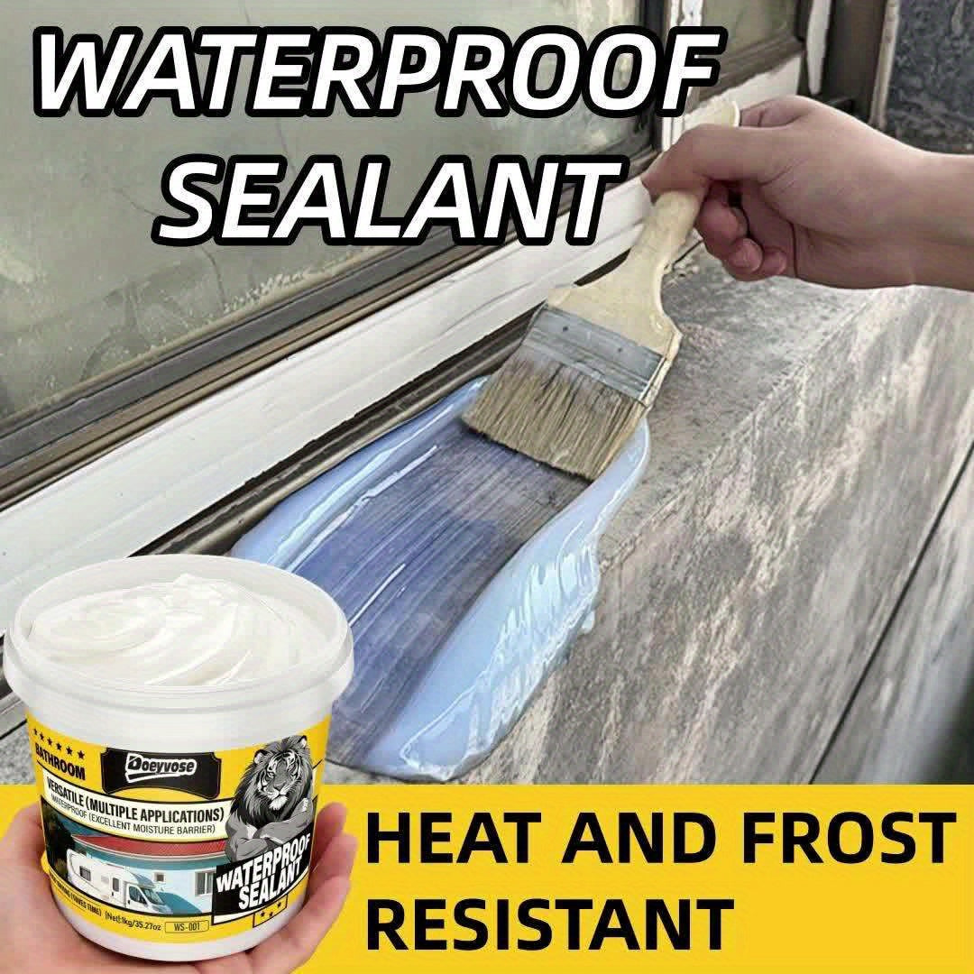 Selante impermeabilizante de alta resistência DOEYVOSE, 1 kg/35 oz - Revestimento impermeabilizante de secagem rápida e sem resíduos, adesivo forte para convés de navios, pavimentos, caves, telhados e vedação à prova de fugas (tubo de 1 kg)