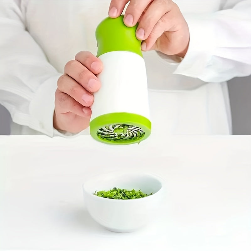 Manual Herb & Vegetable Chopper Grinder - Quick Chopping for Parsley, Cilantro, Carrots, Zucchini - Durable Plastic Kitchen Tool for Home Cooking & Restaurant Use, Sleek Kitchenware | Efficient Chopping