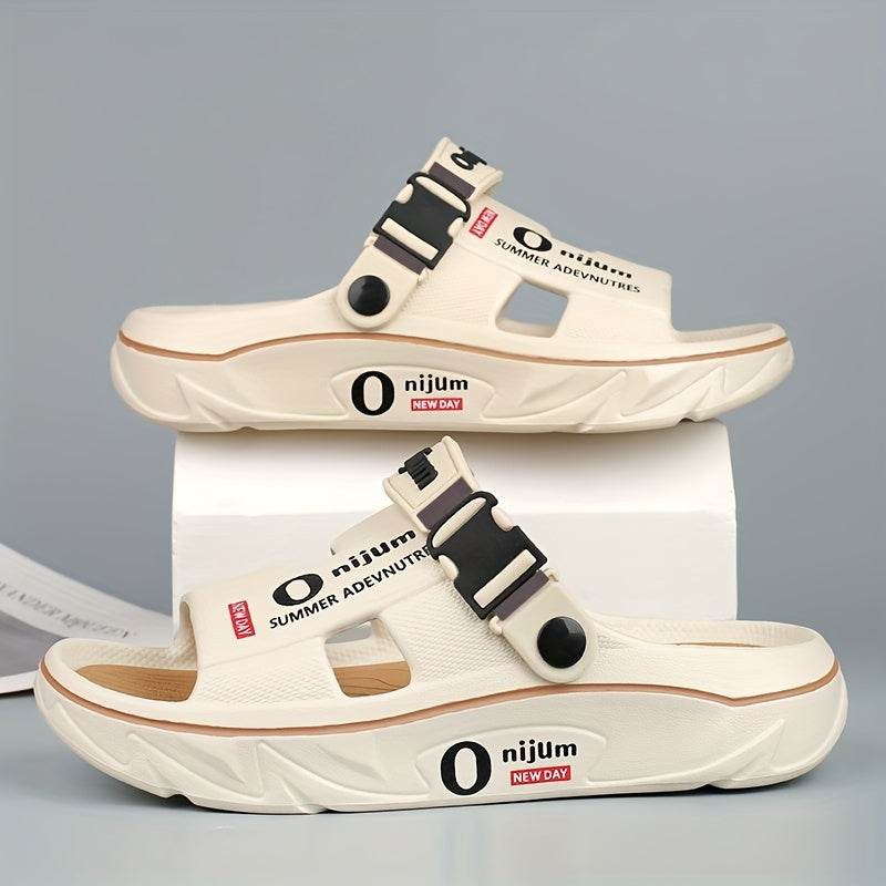 2025 Men's Slippers for Summer Outdoor Wear, Anti-slip and Deodorant Sports Casual Driving Dual-purpose Couple Sandals Fashionable Beach Flip-flops