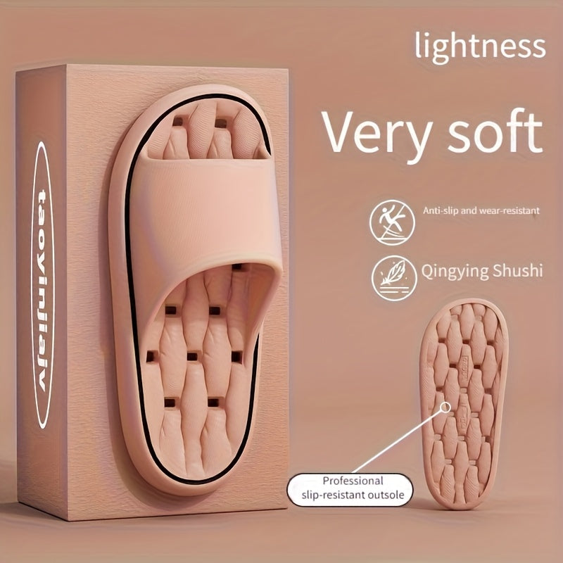 Women'S Comfortable EVA Slides - Non-Slip, Cushioned Thick Sole, Round Toe, Ribbed Texture - Ideal for Indoor/Outdoor Use, Beach & Home Relaxation, All-Season Slippers, Indoor Slippers|Elegant Slippers|EVA Material Slides