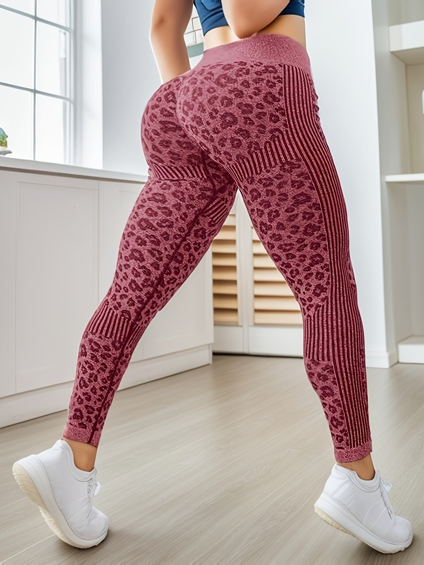 1pc Women'S Plus Size High Waist Yoga Leggings, Stretchy Athletic Pants for Fitness and Training, Breathable Sweat-Wicking Gym Wear