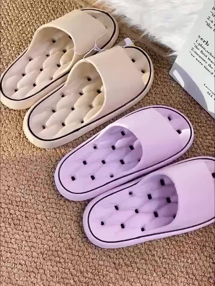 Women'S Comfortable EVA Slides - Non-Slip, Cushioned Thick Sole, Round Toe, Ribbed Texture - Ideal for Indoor/Outdoor Use, Beach & Home Relaxation, All-Season Slippers, Indoor Slippers|Elegant Slippers|EVA Material Slides