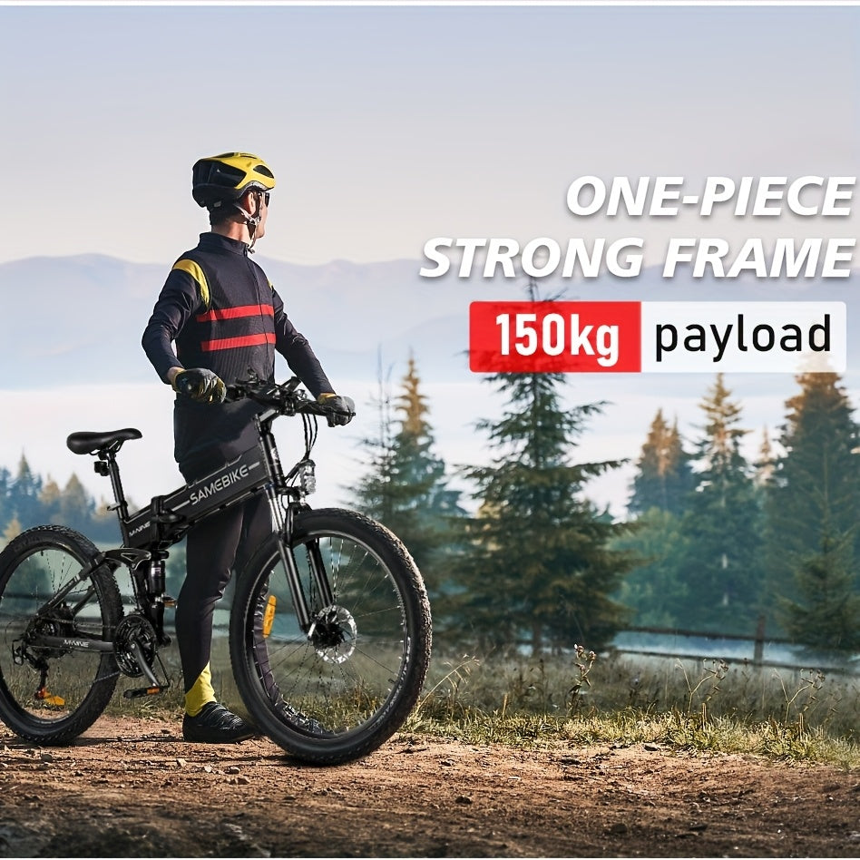 SAMEBIKE Folding Electric Bike | 26x1.95-inch Wear-resistant Tires | 48V 7.8AH Removable Battery | 250W Motor | Disc Brakes | LCD Smart Meter | 80-90km Range, Mountain Bike, Hill Miles E Bike, Folding E Bike, Electric Bike fo