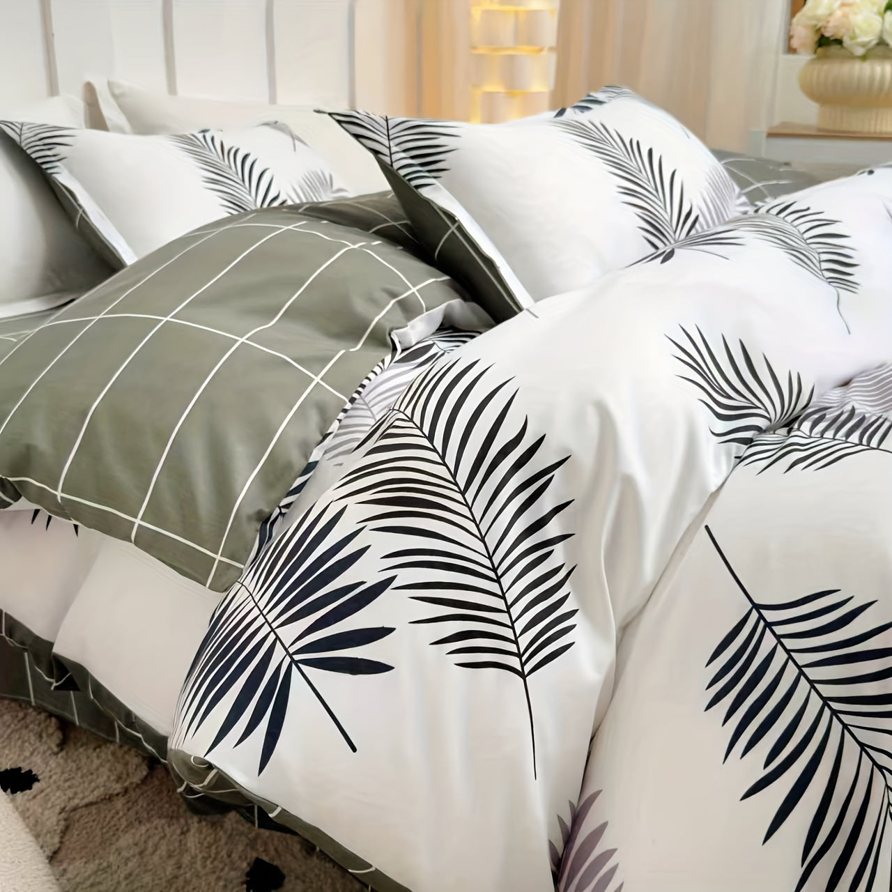 Four Seasons Four-Piece Set of Active Print Fabric, 1pc Quilt Cover Without Quilt Core, 1pc Bed Sheet, 2pcs Pillowcase Without Pillow Core, Comfortable, Soft, Breathable, Active Print Fabric, Suitable for Dormitory, Living Ro