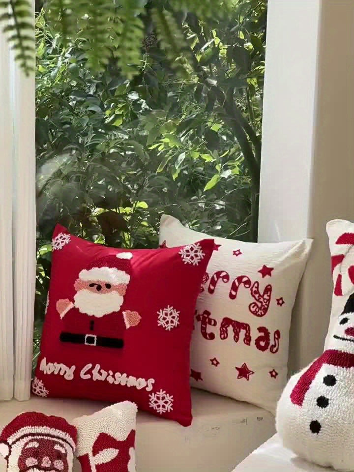 2pcs Red Christmas Pillow Covers with Bows, Sweet Sofa Decor, Girly Style Home Essential, Suitable for Sofa, Living Room, Office Decor, Home Decor, Room Decor Pillow Covers, Cushion Covers, Suitable for Sofa, Living Room, Off