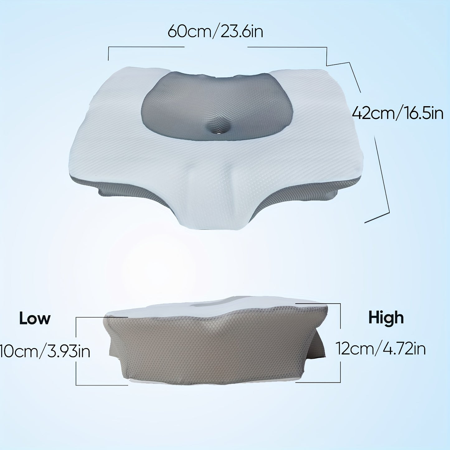 Double-Sided Anti-Snoring Pillow, Memory Foam Cushion with Two Height Options for Perfect Neck and Head Support – Breathable Cooling Sleep Aid, Stylish Soft Pad. Ideal Christmas Gift or Valentine's Day Holiday Present