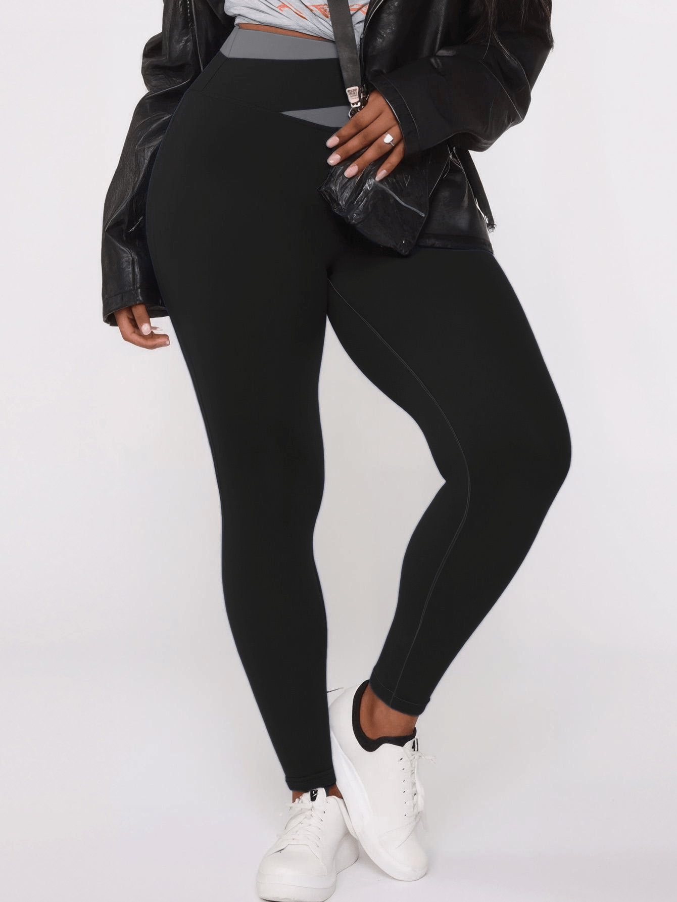 Stylish High-Waisted Tummy Control Women's Pants with Color Block Design - Perfect for Holidays and Casual Outings, Holiday Outfit, Walking Trousers, Trendy Bottoms, Comfortable Material, Stretch Fabric, Elastic Waistband, Fi