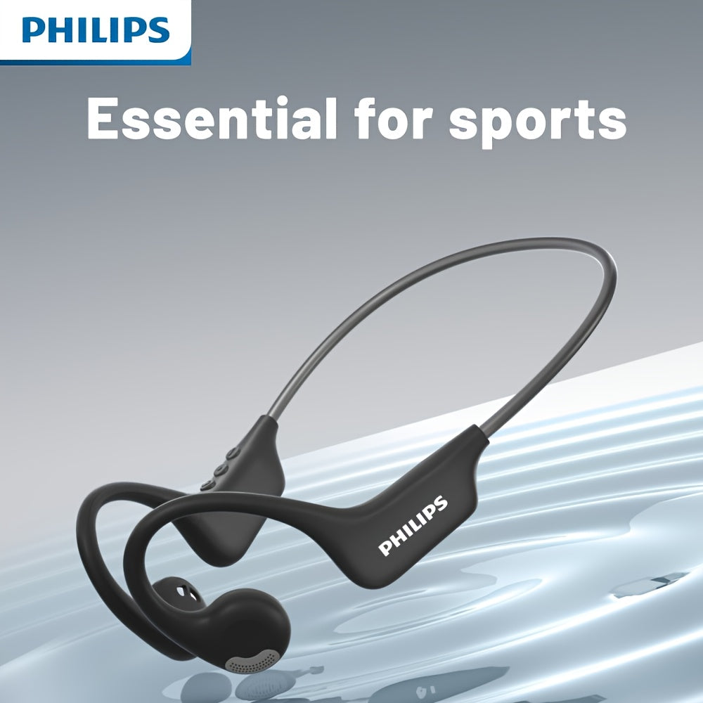 For Philips BT5.3 Wireless Headphones - Sporty Open-Back Design with Built-in Microphones, Neck Strap, Stereo Sound, USB-C Charging, Lightweight & Durable for Running, Gym, Workouts - Model TAA1708, Workout Headphones, Gym Ea