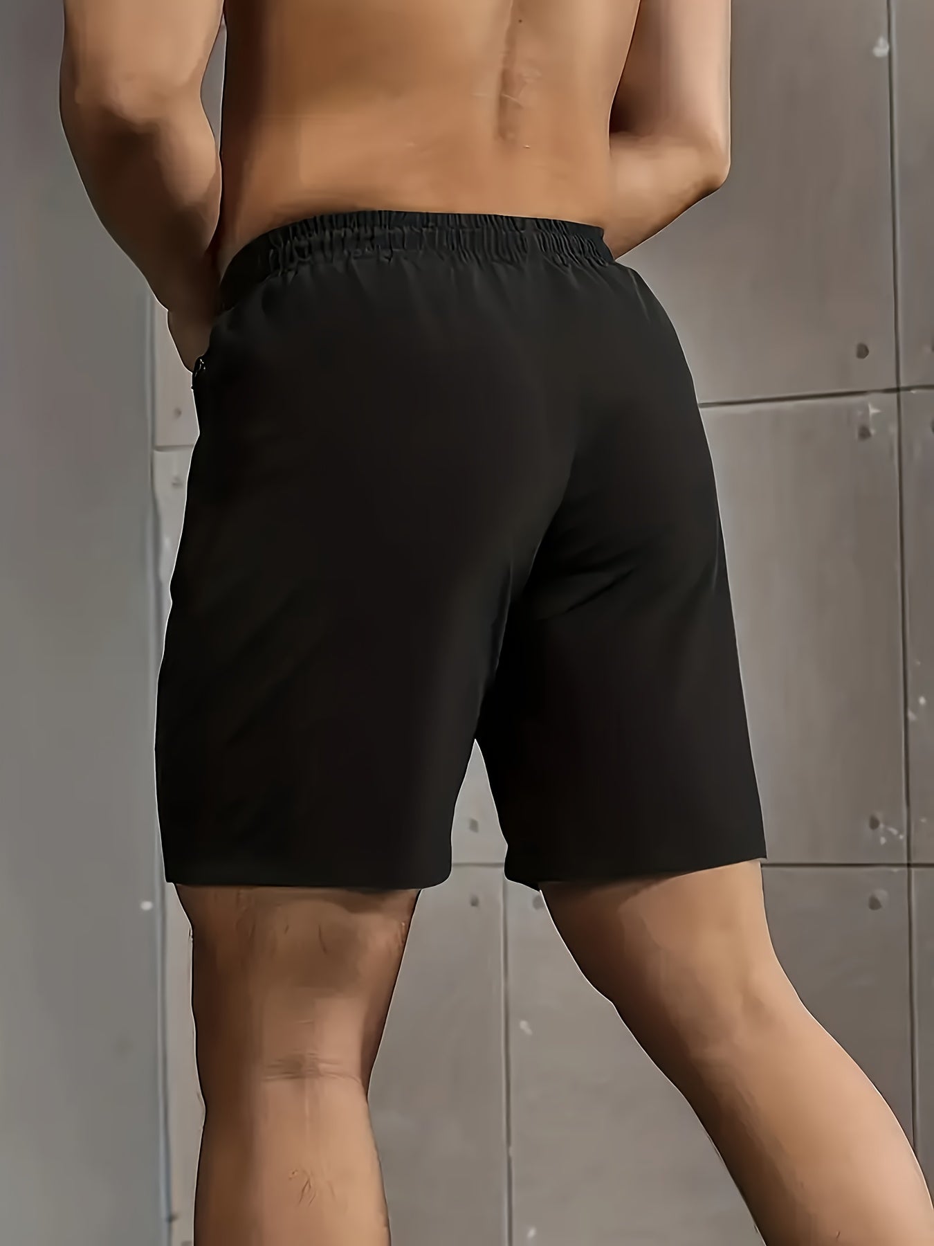 Men'S Summer Casual Shorts, New Fashion Loose Fit Sports Running Fitness 5/4 Pants, Polyester, Zipper, Print Pattern, Slight Stretch Fabric, 120g/m², Woven, with for Men