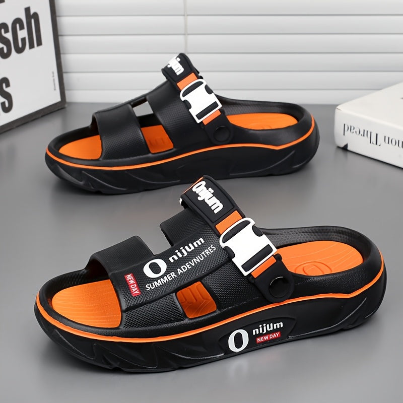 2025 Men's Slippers for Summer Outdoor Wear, Anti-slip and Deodorant Sports Casual Driving Dual-purpose Couple Sandals Fashionable Beach Flip-flops