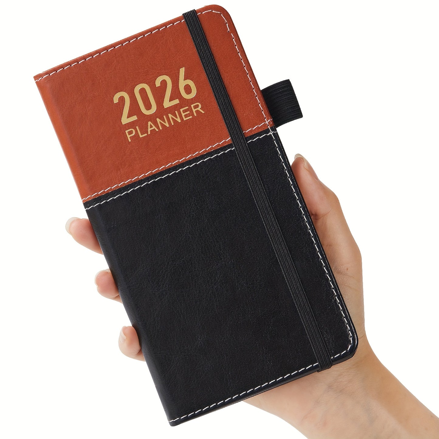 2026 Compact Planner, January 2026 to December 2026. Small monthly and weekly calendar, wallet size, 9.65 cm x 17.78 cm, with elastic band and pen loop, suitable for homeschooling or a Halloween gift.
