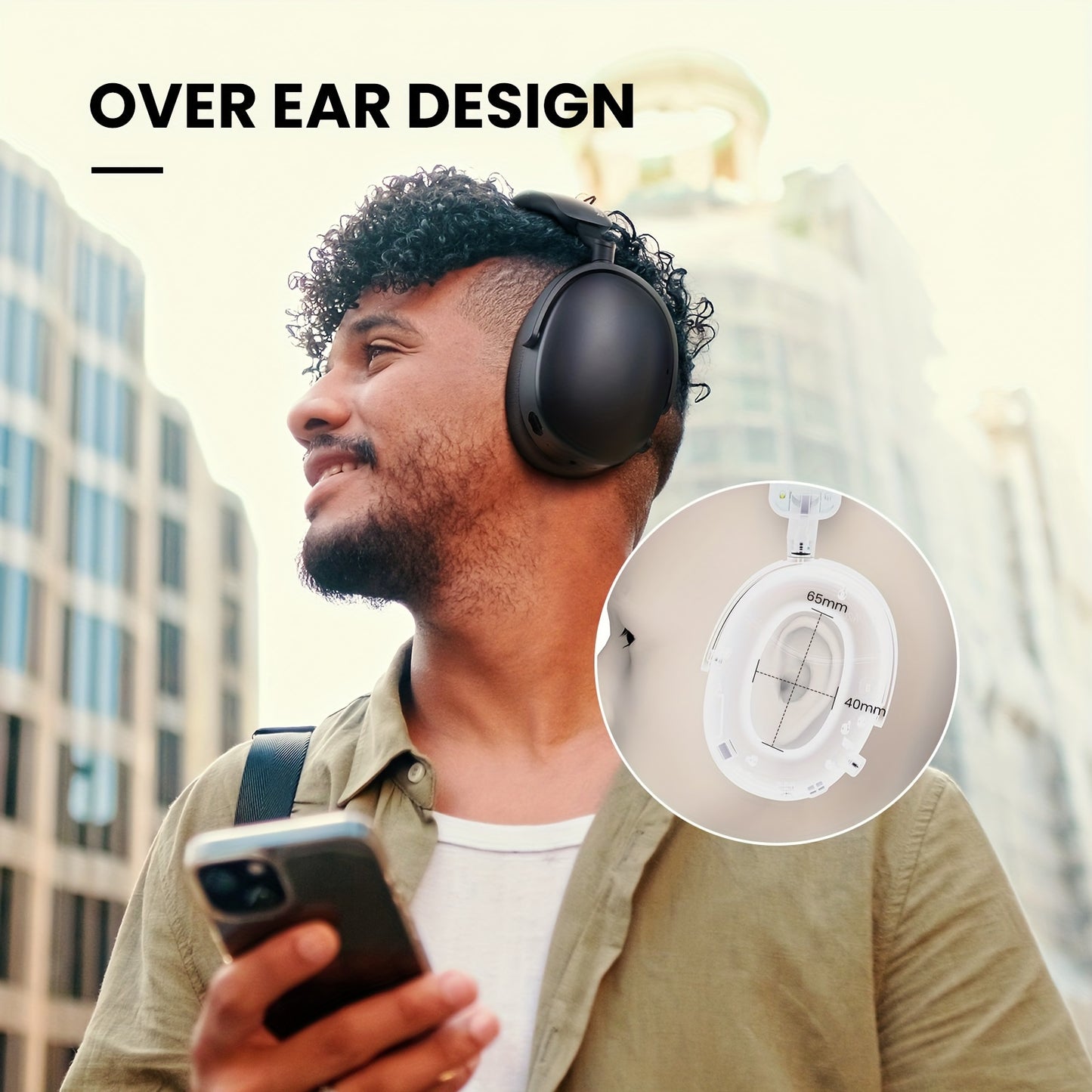 SuperEQ A200 Wireless Wireless 5.4 Headphones Hybrid Active Noise Canceling Over Ear Headset Hi-Res Audio 6-Mic AI ENC 100hrs Playtime APP Control
