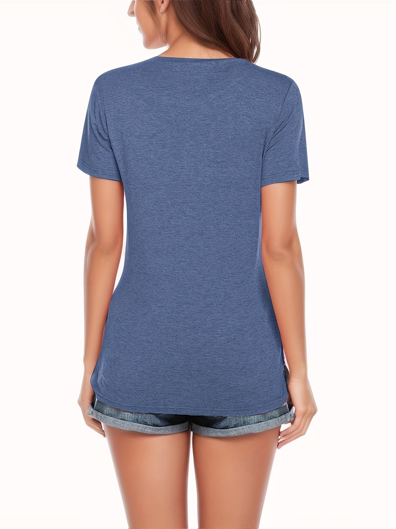 Women's Maternity Nursing T-shirt, Casual Mid Stretch Breathable Breastfeeding Pregnancy Top For Outdoor