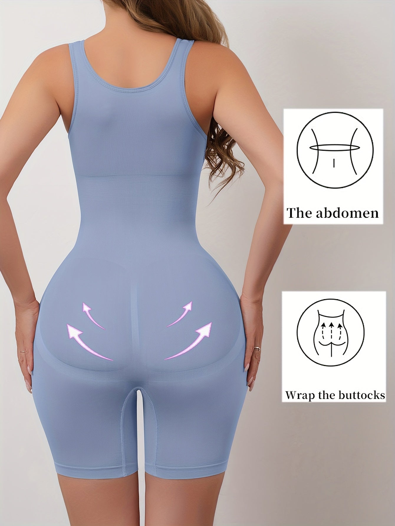 Women'S High Support Bodysuit - Seamless Double-Layer Pressed Lift & Tummy Control, Adjustable Waist with Front Closure, Non-Padded Design for Postpartum, Weight, Postpartum Shapewear, Postpartum Wear, Seamless Construction