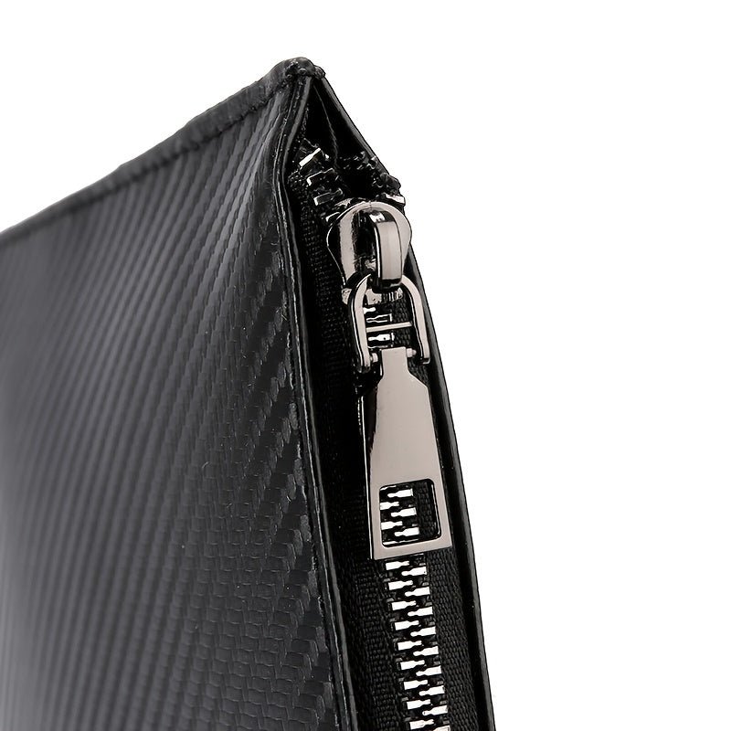 Stylish Black Synthetic Wallet Clutch with Golden-Tone Hardware - Compact Everyday Carry for Men & Women, Durable & Versatile Design for Daily Commute, Work, or Casual Outings, Everyday Wallet | Minimalist Wallet | Synthetic