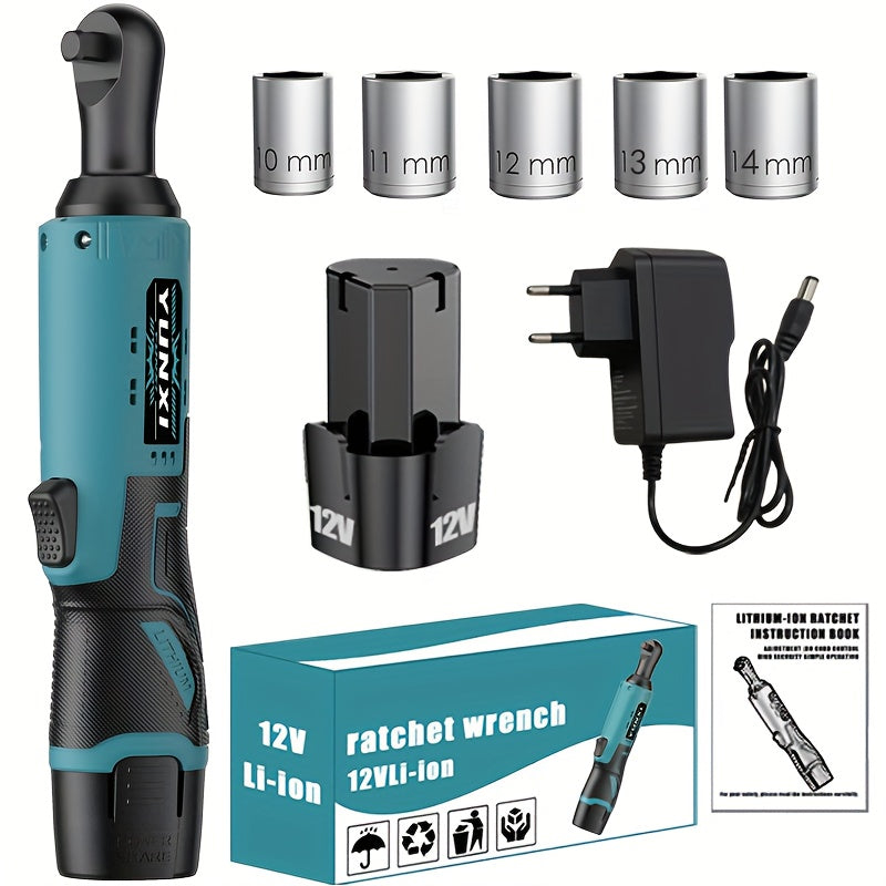 Wireless portable ratchet wrench set, variable speed trigger, electric ratchet wrench, rechargeable car repair tool, suitable for car repair and DIY work, electric ratchet wrench, Vehicle Servicing, Mechanical Work, Ergonomic