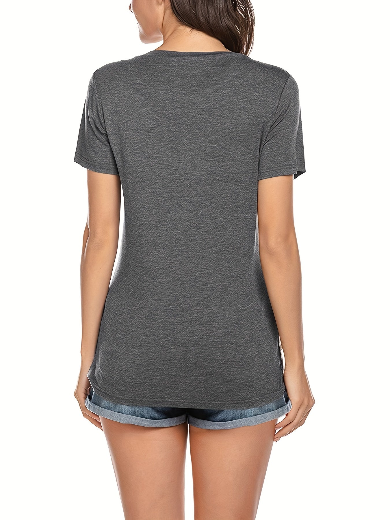Women's Maternity Nursing T-shirt, Casual Mid Stretch Breathable Breastfeeding Pregnancy Top For Outdoor