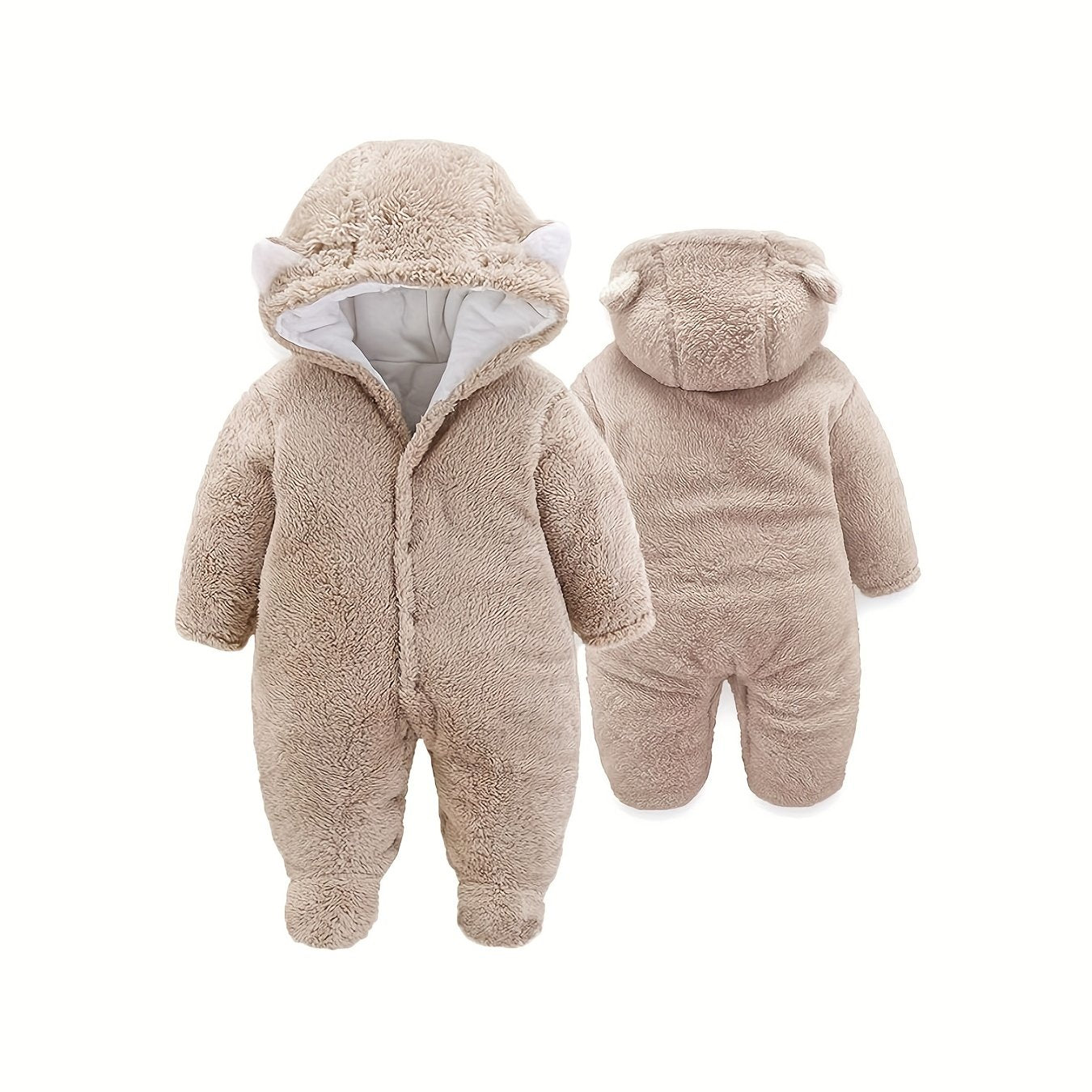 Unisex Baby Winter Coats Cute Newborn Infant Hooded Jumpsuit Snowsuit Bodysuits, Suitable For Indoor And Outdoor Wear
