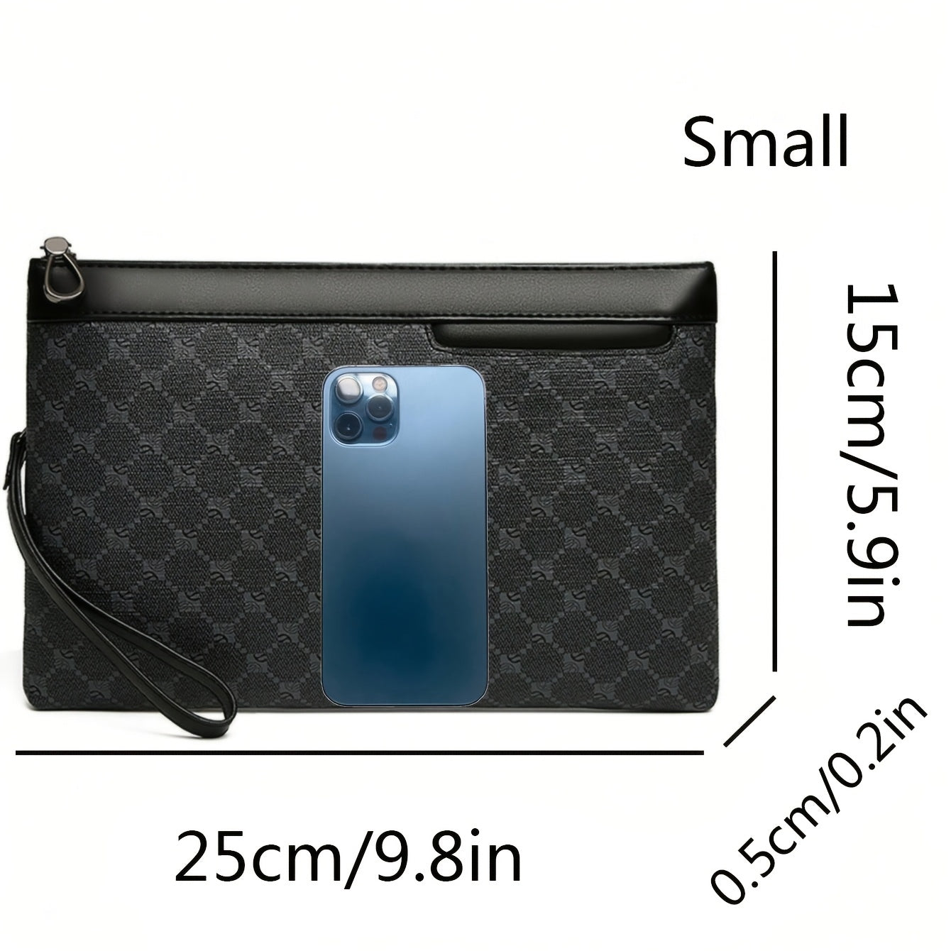 Stylish Men's wristlet, handbag, envelope bag, made of PU material that is scratch-resistant and durable, suitable for outings, parties, work commuting, multiple pockets, exquisite floral pattern, simple casual trendy Men's w