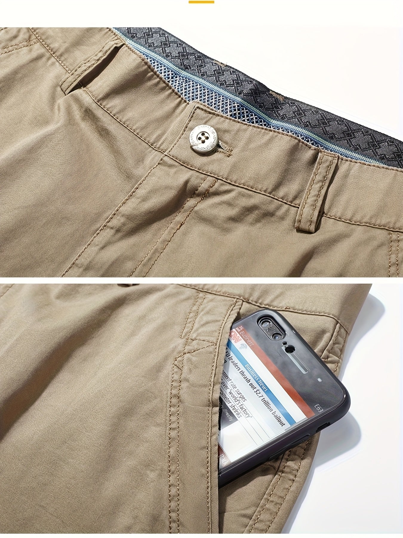 Men'S Cargo Shorts - Olive Green Non-Stretch Work Pants with Multiple Utility Pockets, Straight-Leg Mid-Thigh Length for Everyday & Professional Use - Durable Casual Outdoor Pants for Construction, Hiking, Travel - Non-Stretc