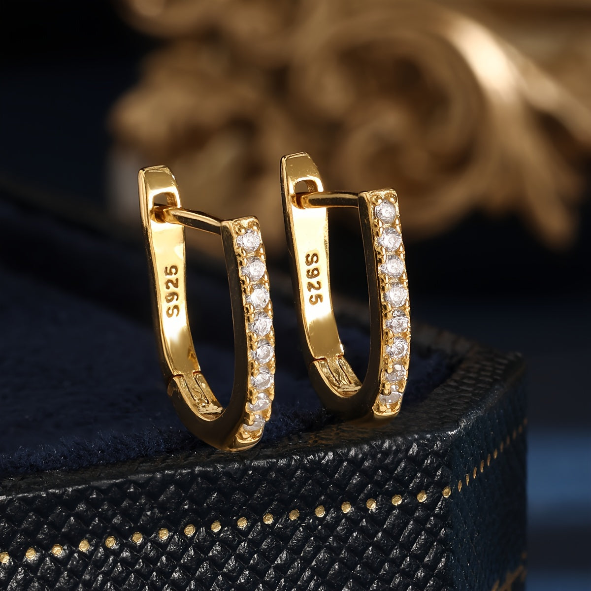 Sterling 925 Silver Jewelry Full Shiny zirconia Decor Hoop Earrings Elegant Minimalist Style Delicate Female Gift