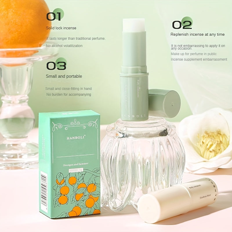 Hanboli Herbal Scented Alcohol-Free Solid Stick Perfume for Adults - Floral Fragrance Note, Fresh Body Cream, Portable & Elegant - Perfect Gift for Girls