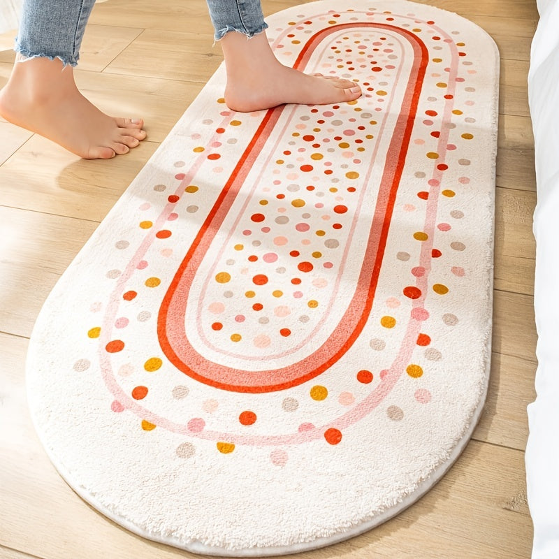 Upgrade Your Bedroom with a Soft and Stylish Oval Long Strip Bedside Mat - Imitation Cashmere Thickened Floor Mat