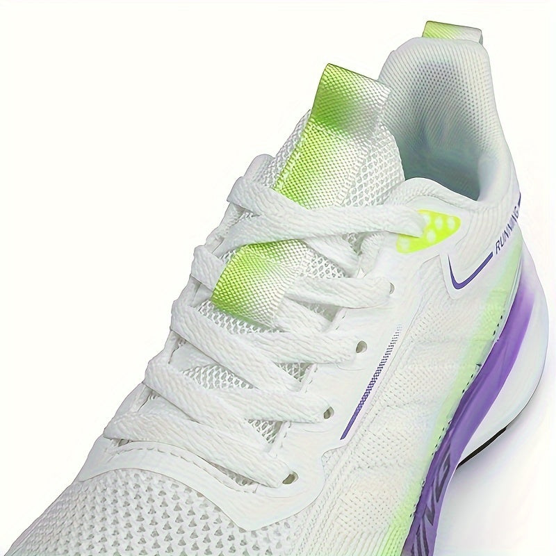 Men's Trendy Woven Knit Breathable Running Shoes, Comfy Non Slip Lace Up Soft Sole Sneakers for Men's Outdoor Activities