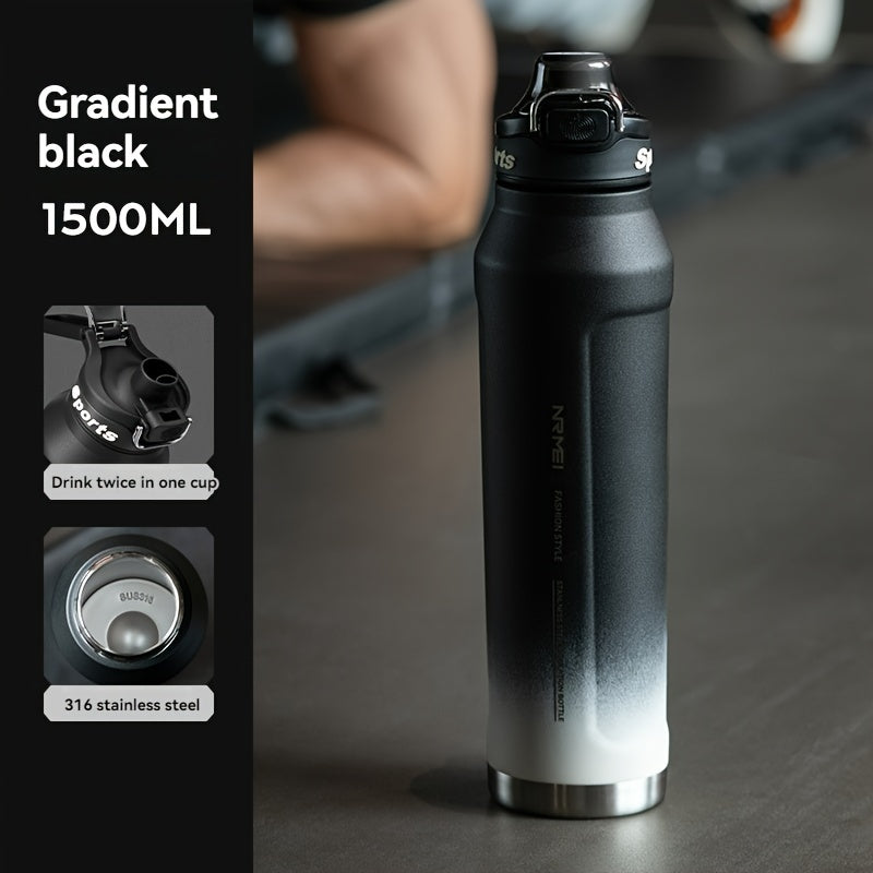 NRMEI Insulated Stainless Steel Water Bottle with Straw, Quick-Open Flip-Top Lid, BPA-Free 304 Stainless Steel & 316 Stainless Steel, Leak-Proof for Sports, Travel, School - Valentine'S Day, Easter, Women'S Day Gift