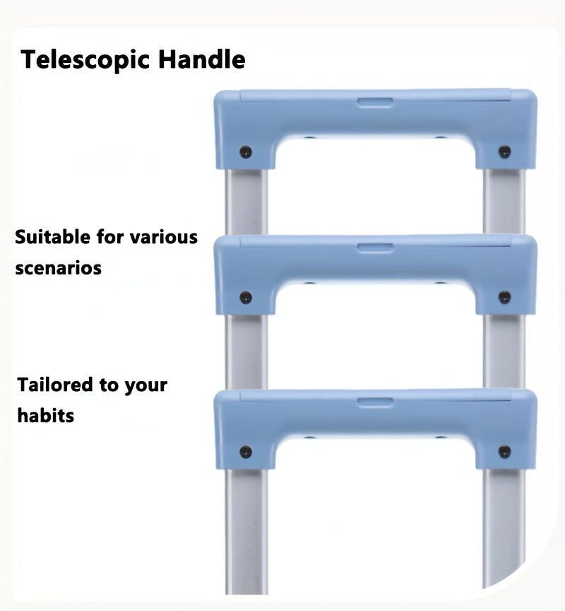 Hard Shell Spinner Luggage, Front Opening, Telescopic Handle, Durable ABS+PC Material, TSA Lock, Cup Holder, Shock Absorbing Wheels, Iron Pull Handle, No Electricity Required, No Print, for Travel