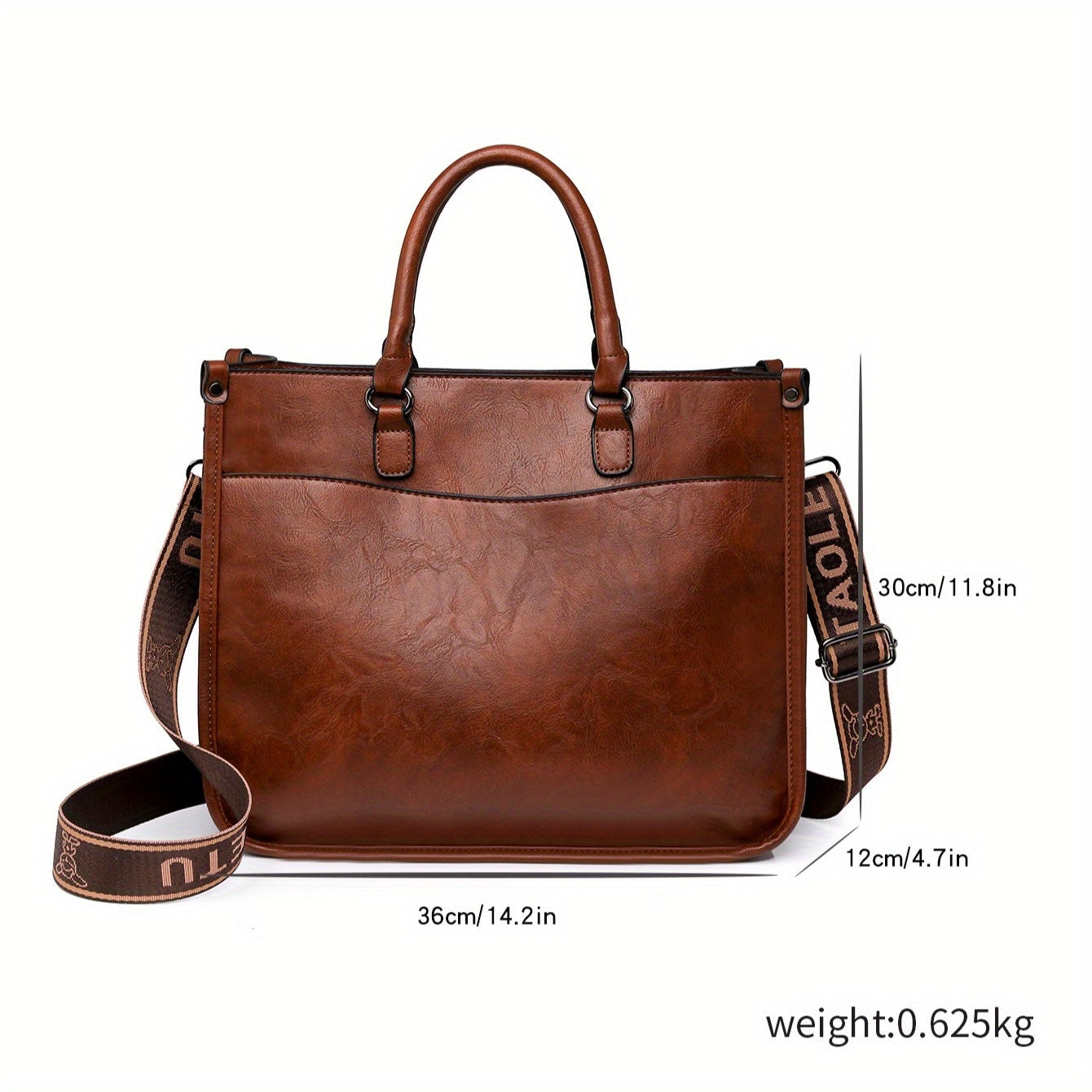 Stylish Brown Tote with Golden-Tone Hardware - Large Capacity, Detachable Shoulder Strap, Perfect for Work, Travel, And Everyday Use, Travel Tote | Sleek Tote Design | Durable