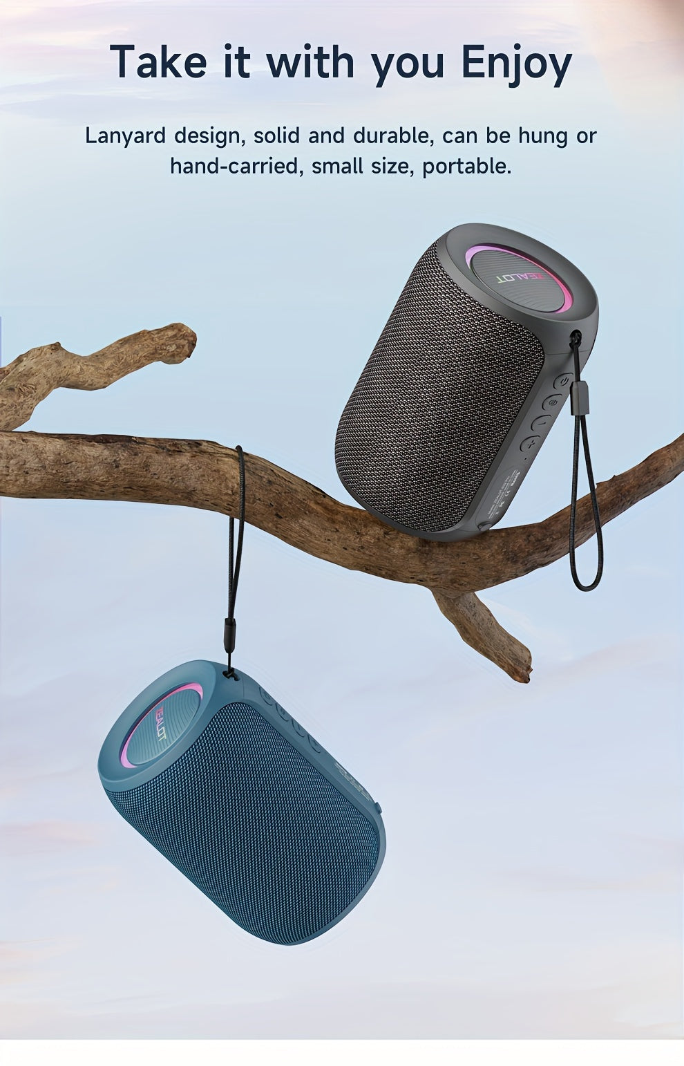 ZEALOT S32Pro 15W Wireless Speaker, Portable Bass, TWS Supports Dual Pairing, 3600mAh Battery, RGB Light, 10 Hours of Gaming Time, Loud Stereo, Charging Cable And Auxiliary Cable, Compatible With Memory Card/usb Insert, Suita