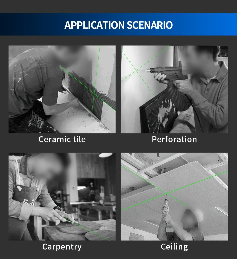 Honminda 16-Line 360° Self-Leveling Laser Level with Green Beam, 4x360° Vertical/Horizontal Cross Lines, Rechargeable Battery & Remote Control, Lifting Base & Tripod Included for Construction, Photography, Videography, Vide