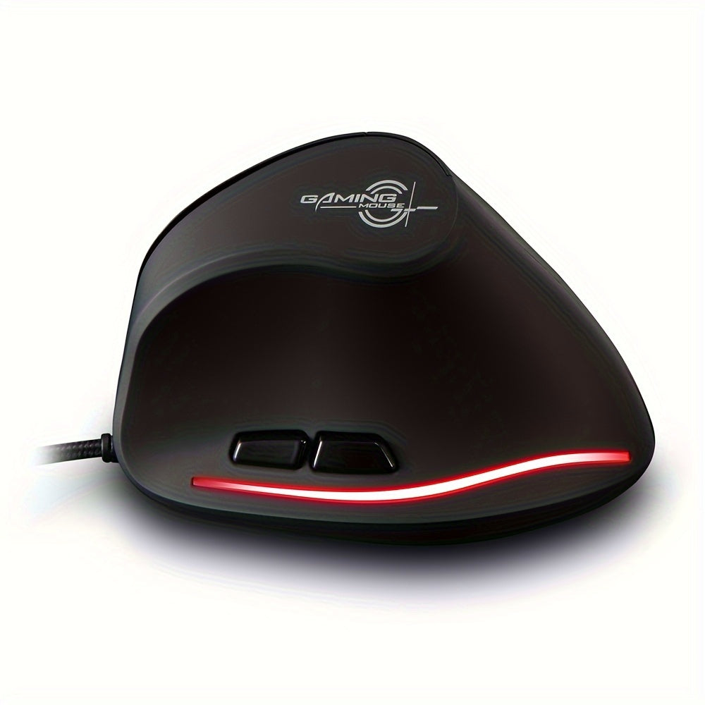 Wired Vertical Ergonomic Mouse Featuring 4 Adjustable DPI Settings, Reaching Up to 3200 DPI, Equipped with 6 Buttons And LED Optical Technology, Suitable for Desktops, Macs, Pcs, Laptops, And Gaming, Model ZELOTES T-20.