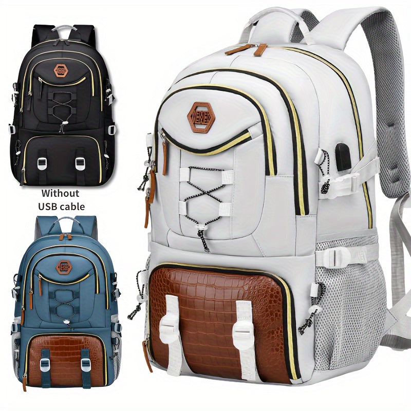 WEIXIER New Multifunctional Men's Fashion Backpack for Short Trips, Business Travel Bag with Multiple Pockets and Large Capacity, Laptop-Friendly, Stylish Casual Shoulder Bag, Commuter Bag, Overnight Stay Bag, Perfect for Stu