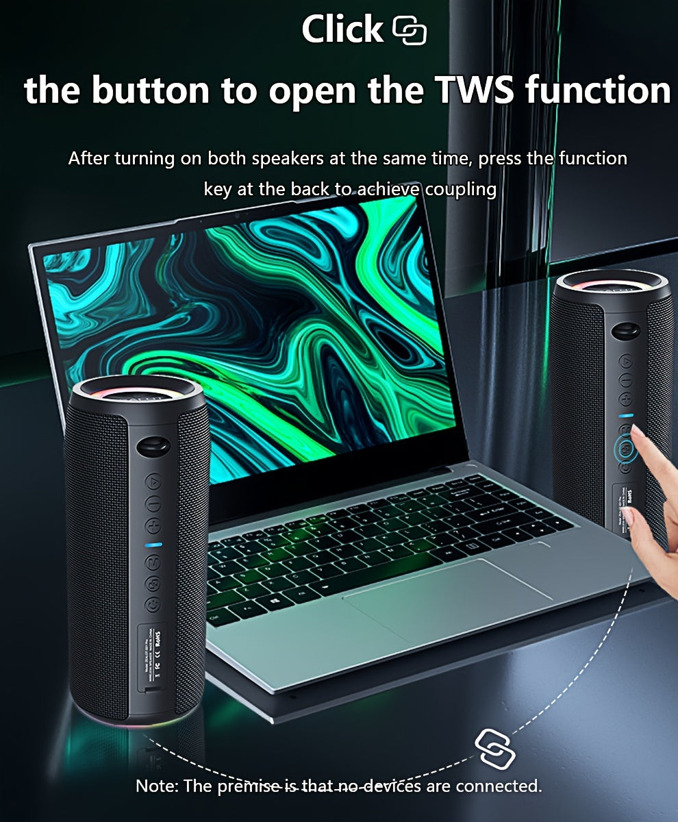 ZEALOT S51 Pro Wireless Speakers, Outdoor Portable Subwoofer Speaker, Wireless Speaker, Dual Pairing, Booming Bass, Charging Cable And Aux Cable, Connect with Mobile Phone/Tablet/TV, for Home, Car, Outdoor, Camping