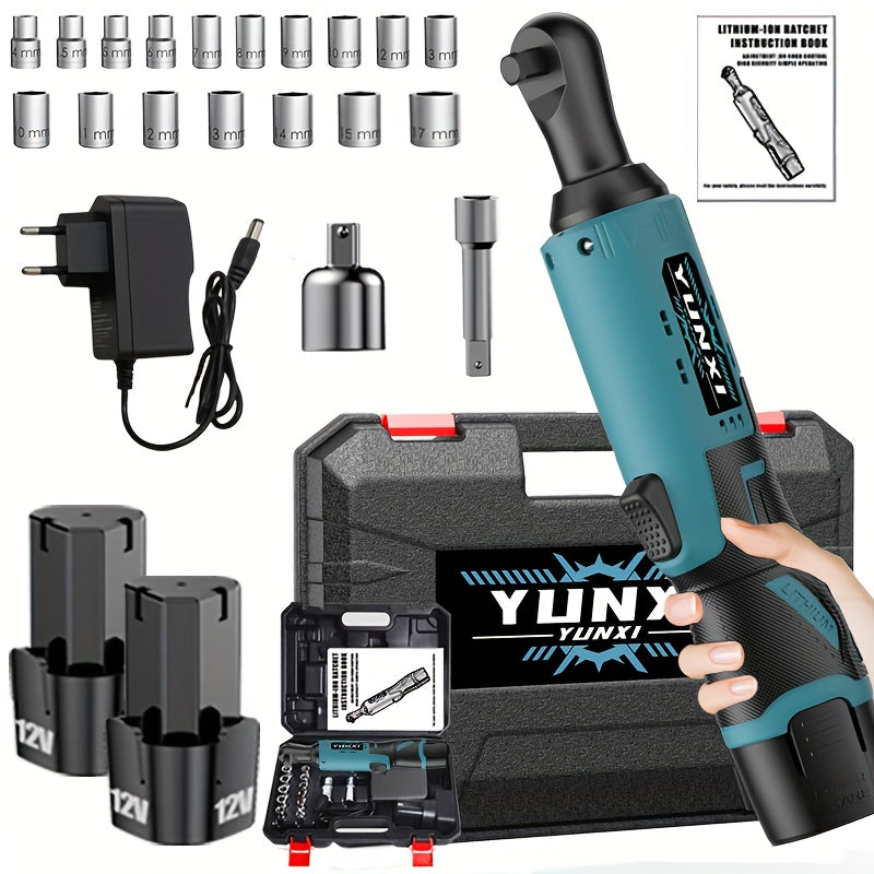 Wireless portable ratchet wrench set, variable speed trigger, electric ratchet wrench, rechargeable car repair tool, suitable for car repair and DIY work, electric ratchet wrench, Vehicle Servicing, Mechanical Work, Ergonomic