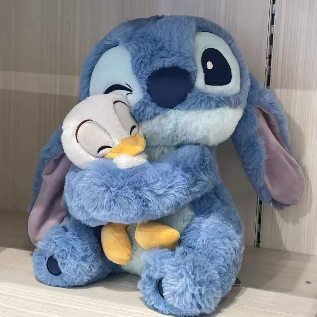 Stitch & Duck Plush Toy - Official Stitch Hugging Duck, Soft Blue Stitch Plush with Expressive Eyes, Birthday & Valentine's Gift for Fans, Cute Bedroom or Office Decor, Valentine Present, Playful Design, Huggable Plushie, Stu