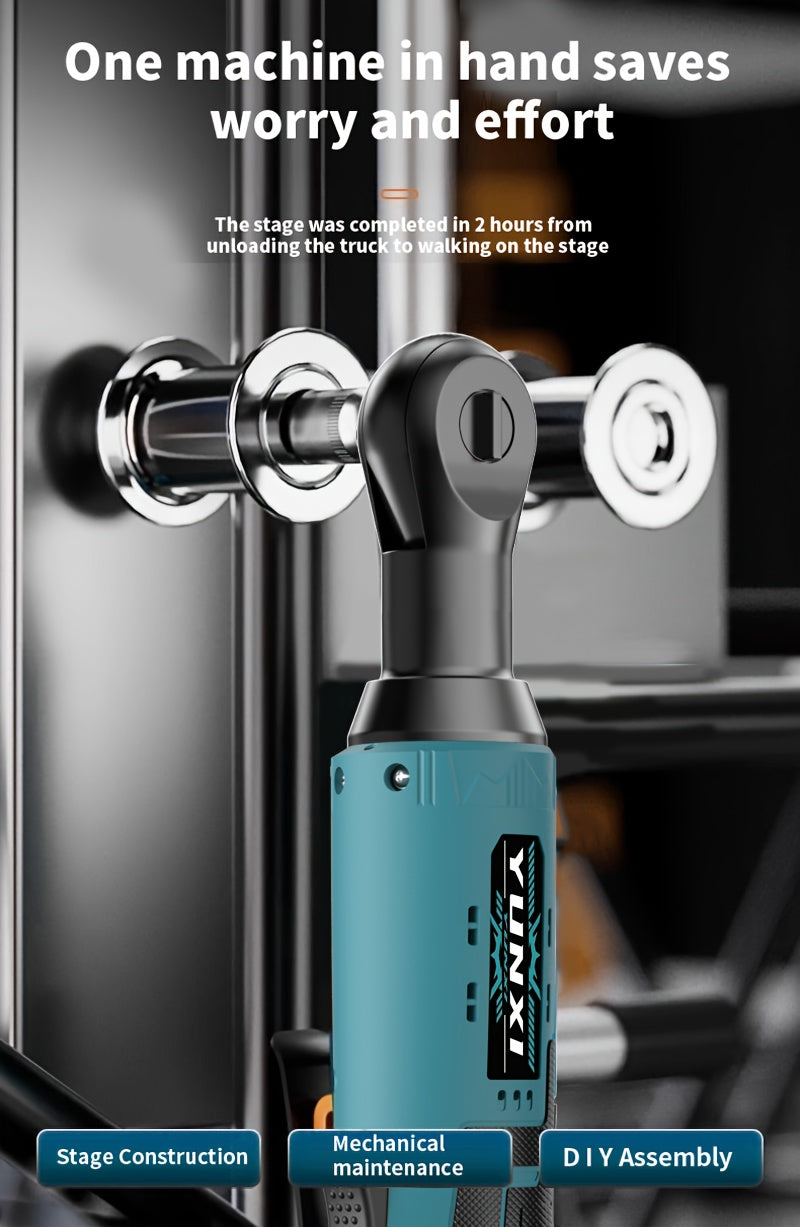 Wireless portable ratchet wrench set, variable speed trigger, electric ratchet wrench, rechargeable car repair tool, suitable for car repair and DIY work, electric ratchet wrench, Vehicle Servicing, Mechanical Work, Ergonomic