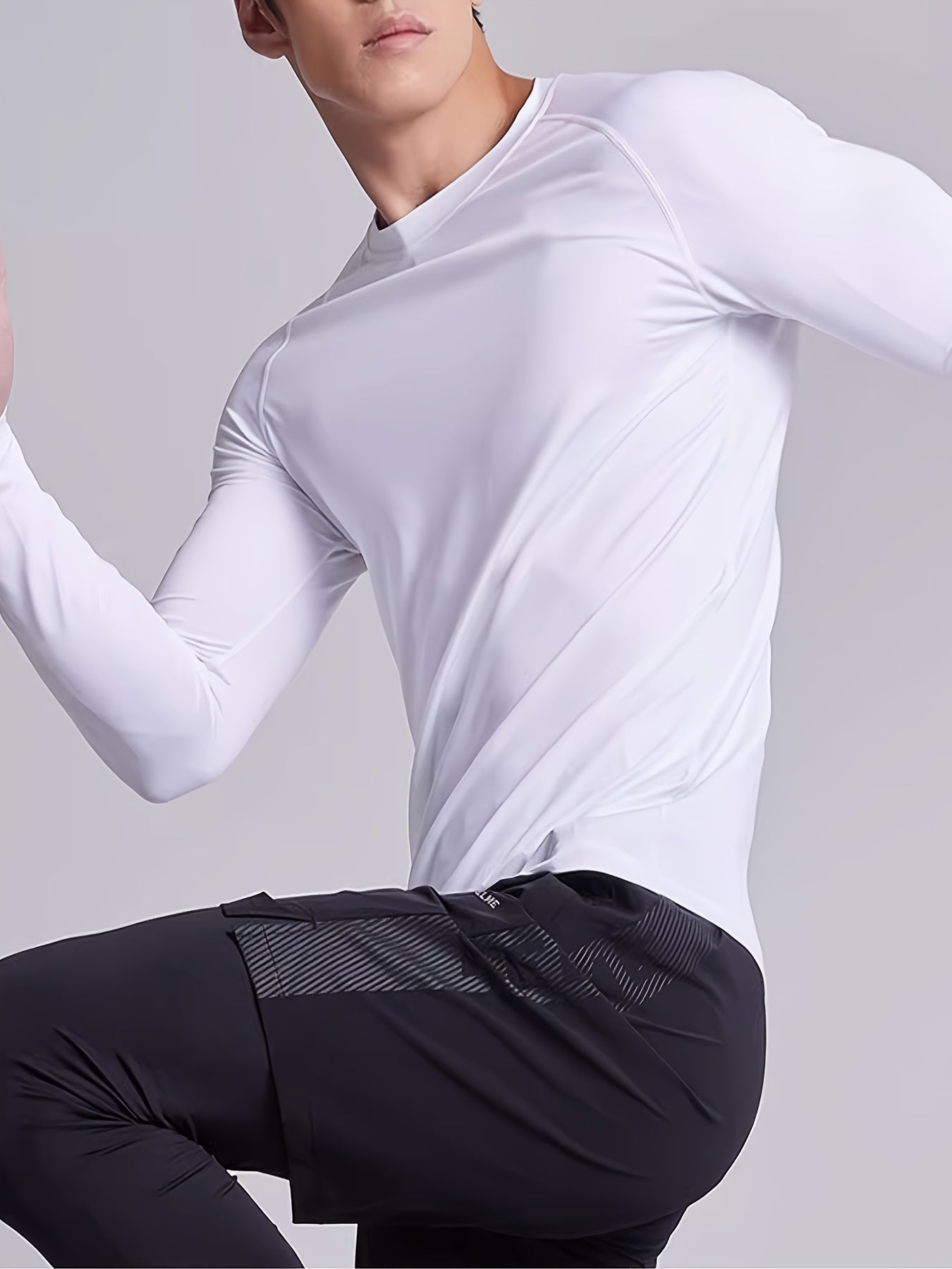 Men's Slimming Long Sleeve T-shirt, Compression Sweat Fitness Training Base Layer, Men's Waist Sculpting Sports Shapewear