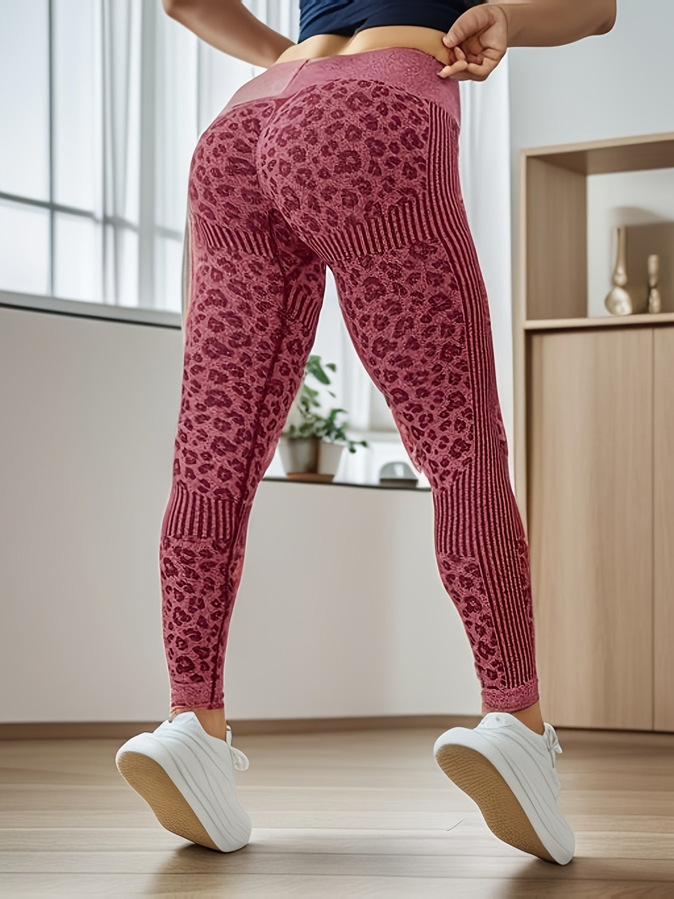 1pc Women'S Plus Size High Waist Yoga Leggings, Stretchy Athletic Pants for Fitness and Training, Breathable Sweat-Wicking Gym Wear
