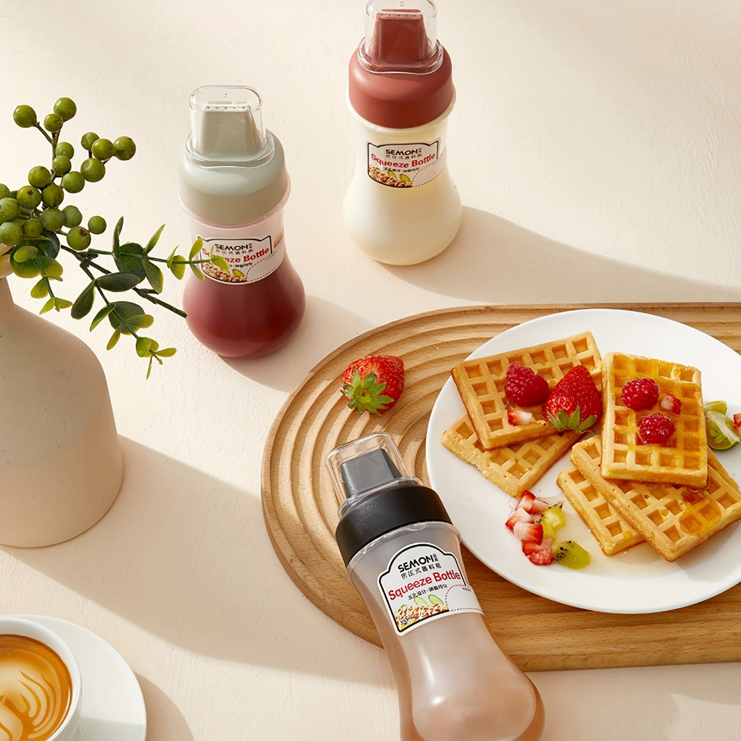 1/2/3pcs, Squeeze Sauce Bottle, Leak Proof Refillable Condiment Container For Salad Ketchup Honey Jam, Squeeze Sauce Bottle Oyster Sauce Squeeze Bottle, Home Kitchen Supplies