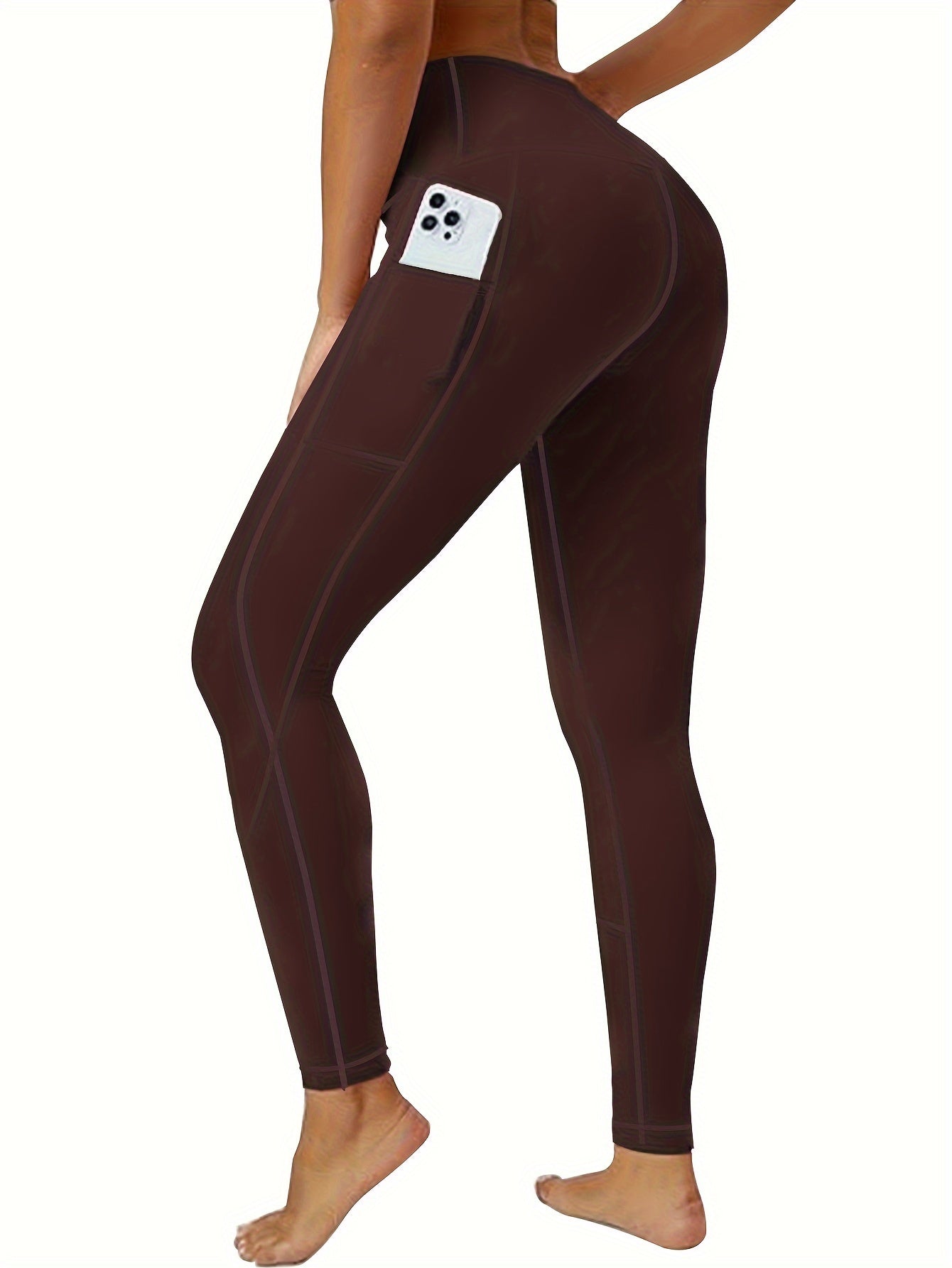 Women's Plus Size Slimming Yoga Leggings with Pockets - High Waist, Breathable & Stretchy Activewear for Running and Fitness