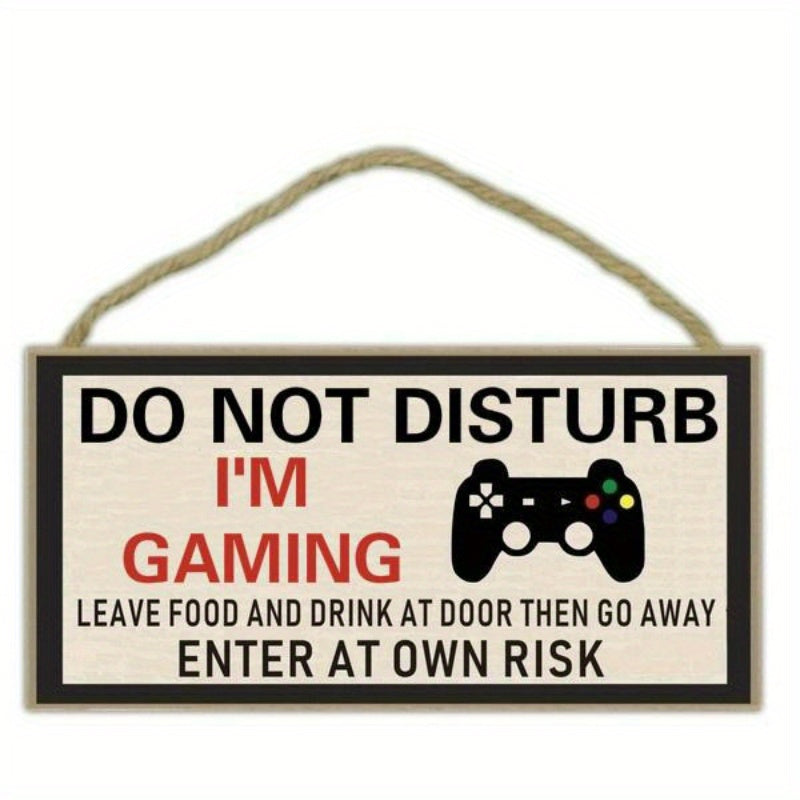 1pc "DO NOT DISTURB I'M GAMING "Bedroom Board Home Decor Wooden Sign Hanging Door Gifts Christmas Birthday Gift For Son Brother Husband