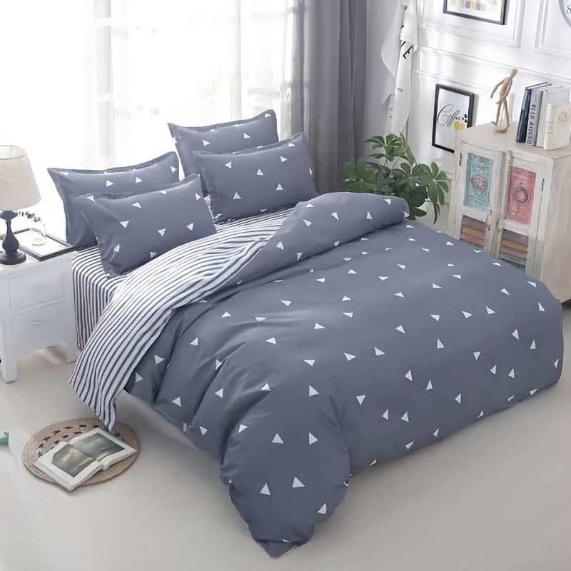 Four Seasons Four-Piece Set of Active Print Fabric, 1pc Quilt Cover Without Quilt Core, 1pc Bed Sheet, 2pcs Pillowcase Without Pillow Core, Comfortable, Soft, Breathable, Active Print Fabric, Suitable for Dormitory, Living Ro