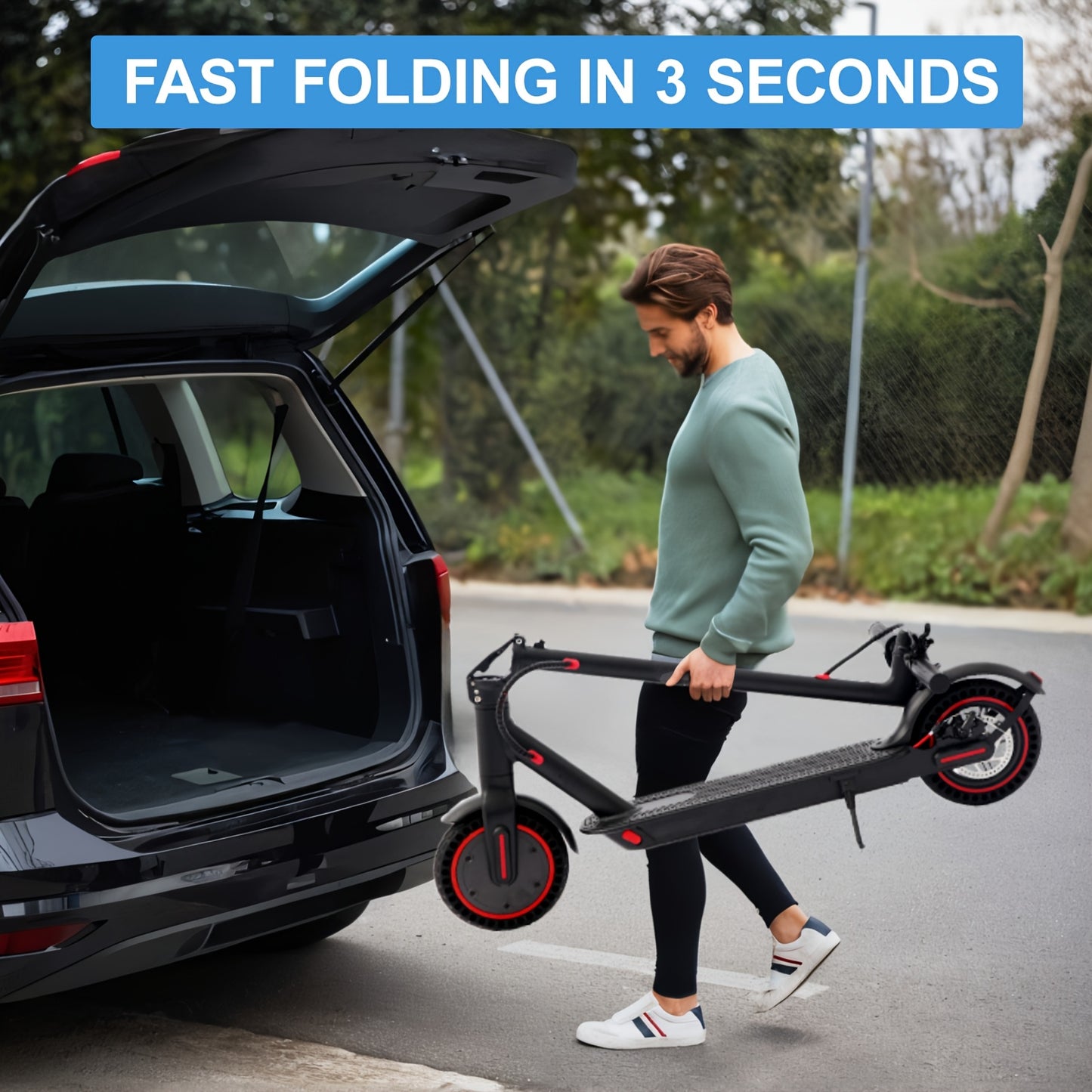 8.5-Inch Adult Electric Scooter, 350W Motor, Foldable Pedal Bike with LED Display And Headlights, 10.4Ah Battery, Maximum Range 21 Miles, Maximum Load Capacity 120Kg, Electric Scooter with Phone Holder And Lock, 3 Speed Modes